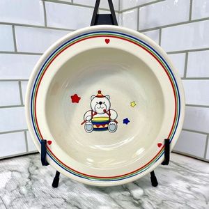 Epoch Stoneware Circus Bear Bowl Child's Bowl Drumming Bear - Replacement